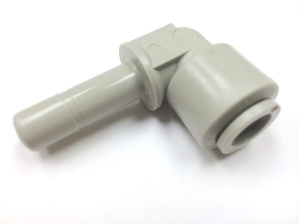 Fitting, 3/8" T x 3/8" S, ext SPFT, elbow