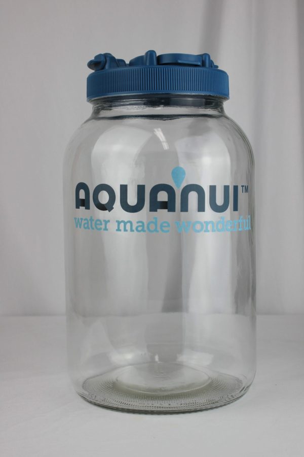 AquaNui CT Glass Jar for Water with Lid (Lid color may vary)